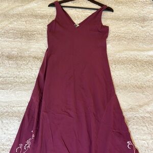 Bali Moon Hawaii Rayon Maxi Dress Purple Embroidered Boho Beach Resort